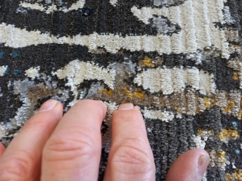 Super Soft Feel Fibers Worn Look Vienna Grey Blue 9mm Thick Abstract Floor Area Rugs