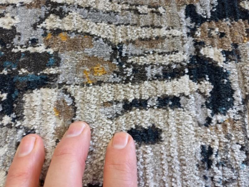 Super Soft Feel Fibers Worn Look Vienna Grey Blue 9mm Thick Abstract Floor Area Rugs
